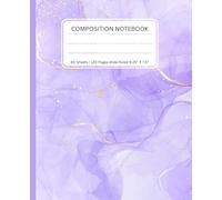 Purple and Gold Marble Watercolor Composition Notebook: Aesthetic Wide Ruled Paper Lined Notebook Journal For Students, Professionals, School, Work, ... Ideas | 9.25 x 7.5 Inches | 120 Pages