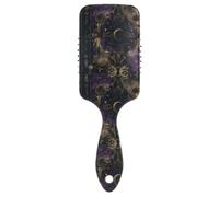 Purple and Gold Mystic Gothic Astrology smooth salon hair brush Designed scalp massager brush for short hair with Ergonomic handle cepillo anti frizz para cabello