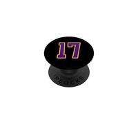 Purple and Gold Number 17 Jersey Player Uniform #17 Fan PopSockets Adhesive PopGrip