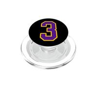 Purple and Gold Number 3 Jersey Player Uniform #3 Fan PopSockets PopGrip for MagSafe