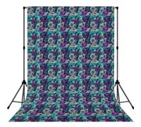 Purple And Teal Flowers Photography Backdrop, Soft Background With Rod Pocket For Studio, Newborn Photos, Weddings & Video Backdrops - 5x7ft