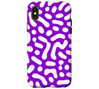 Purple and White Abstract Art with Retro Cute Vibes Case for iPhone X/XS