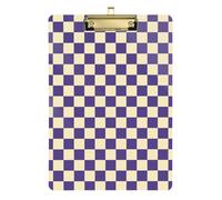 Purple and White American Plaid Acrylic Nursing Binder clipboard Standard Letter A4 Size Plastic for Teacher Nursing Gold 12x9in Tablas para escribir