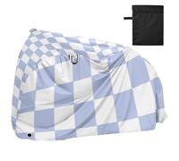 Purple and White American Plaid Waterproof Covers for Bike with Lock Holes Indoor Outdoor Storage Mountain Bike Cover Fits for Most cobertor para bicicleta