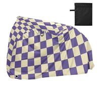 Purple and White American Plaid Waterproof Covers for Bike with Lock Holes Indoor Outdoor Storage Mountain Road Electric Bike Cover Fits for Most accesorios para bicicletas de adultos