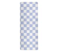 Purple and White American Plaid yoga mat non slip for home printed, non slip, hot yoga towel mat with bag tapete para ejercicio 71x26 inches