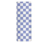 Purple and White American Plaid yoga mat with carrier bag for exercise printed, non slip, non slip yoga towel with bag tapete para ejercicio 71x26 inches