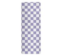 Purple and White American Plaid yogamat for pilates printed, non slip, hot yoga towel with carrying bag tapete para ejercicio 71x26 inches
