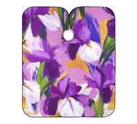 Purple and White iris Flowers Hair Cut Capes with Adjustable Snap Closure, Stylish Hair Cutting Capes for Adults capa para Corte de Cabello 65" x 55"