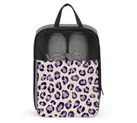 Purple and White Leopard Pattern Shoe Bag for Travel Daily Use Anti-dust Storage Carrier Golf Shoe Pouch