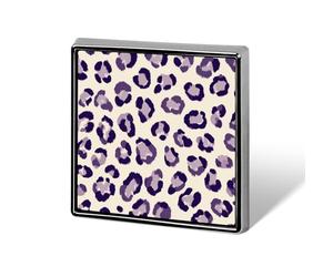 Purple And White Leopard Pattern Unisex Brooches & Pins Square Lightweight Lapel Badge Jewelry for Clothing Shawl Hat
