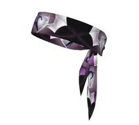 Purple and Wirte Dragons Double-sided athletic bandage with printed sports headband suitable for tennis ninja karate running and yoga