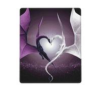 Purple and Wirte Dragons Mouse Pad Washable Design Personalized Mouse Pad with Sewn Edge, Anti-Slip Rubber Base 7x9in Office and Home Computer Accessories