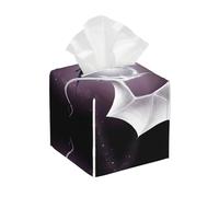 Purple and Wirte Dragons Print Leather Tissue Box Cover - Foldable Organizer Holder - Easy Storage & Concealing Leather Tissue Box
