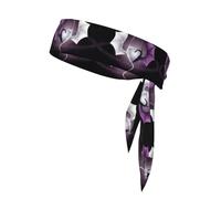 Purple and Wirte Dragons Print Sports Head Tie Bandanas â€“ Comfortable Athletic Sweatbands for Running, Yoga, Cycling, and More
