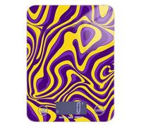 Purple and Yellow Lines Trippy Baking food prep scale 11lb/0.18oz, 5kg/5g gram food scale with 4 unit for Espresso Keto Dieting (Batteries not Included)