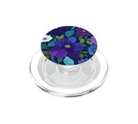 Purple Anemone Floral Blue Botanical Flower Garden PopSockets PopGrip for MagSafe