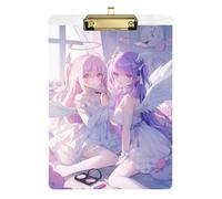 Purple Angel Anime Metal clipboard Clips Waterproof for Classroom Supplies for Teachers Elementary Size 9 x 12