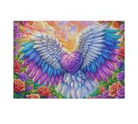Purple Angel Heart Wings 300-piece Jigsaw Puzzle Bundle Family Puzzle Lovers Brain Training Mindful Activity Spring Creativity & Gift Giving 300 PCS