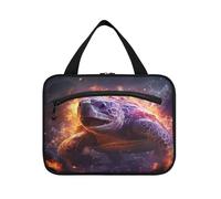 Purple Angry Sea Turtle Hanging Travel Toiletry Cosmetic Makeup Bag Large Capacity Foldable Storage Wash Bags for Women Girls Bathroom