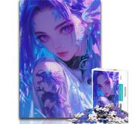 Purple Anime Girl Puzzles for Teenagers 1000 Pieces,Help The Brain Exercise Addictive Toys to Cultivate Patience Great Gift 50x75cm
