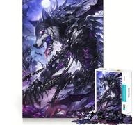 Purple Anime Skeleton Wolf Jigsaw Puzzles 1000 Piece for Teenagers Cognitive Toy Calm Pastime Premium Edge Santa Wish List (38x52cm)