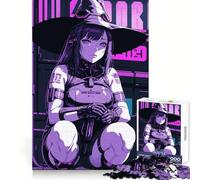 Purple Anime Witch Girl Jigsaw Puzzles for Adults 1000 Pieces Brain Workout Toy Relaxing Fun Art Assembly (38x26cm)