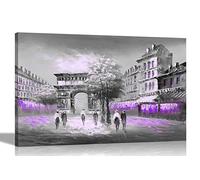 Purple Arc de Triomphe Paris, France Canvas Art Pictures Framed Hanging Stretched Prints Bedroom Living Room Modern Artwork Extra Large 101 x 76cm (40 x 30 inches)