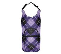 Purple Argyle Buffalo Plaid Tartan Scotland Water Bottle Waist Pack Functional Water Bottle Insulated Carrier 20/24/32/40oz Cross Body Water Bottle Holder, Purple Argyle, One Size, Claasic