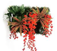 Purple Artificial Grass Panel - Fake Lawn Wall Decor for Home Grape & Morning Glory Design Perfect for Outdoor & Indoor Decoration & Easy to Install