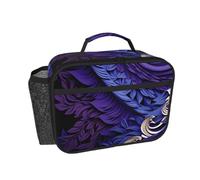 Purple Background Abstract Elements Lunch Bag for Women Men Reusable Insulated Lunch Box Travel Lunch Tote Bag Cooler Lunch Container Large Meal Bags Portable Lunchbag for Work Picnic Camping