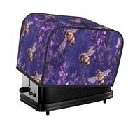 Purple Background Bees Toaster Cover 2 Slice Kitchen Small Appliance Covers With Pockets Dust And Fingerprint Protectio