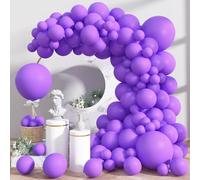 Purple Balloons, 113Pcs Different Sizes Lavender Balloon Garland Arch Kit, 5 10 12 18inch Lilac Latex Helium Balloons Dark Purple Butterfly Party Balloons for Birthday Wedding Halloween Decorations