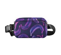 Purple Banana Art Painting Cute Crossbody Bag Waist Packs for Men Women Multipurpose Zipper Fanny Pack Sling Bag with Adjustable Strap for Cycling Hiking Gym, purple banana art painting, One Size