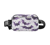Purple Bat Cool Fashionable Fanny Waist Pack for Men Women Mini Crossbody Passport Bag with Adjustable Strap for Workout Running Hiking, Purple Bat Cool, One Size
