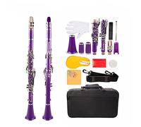 Purple Bb Clarinet ABS Clarinet 17-Key Cupronickel Plated Nickel Kit W/Clarinet+Reeds+Strap+Case Beginner Clarinet