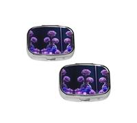 Purple Beauty Butterfly Square Mini Medicine Box, Lightweight to Carry, Durable and Long-Lasting