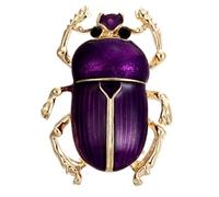Purple Beetle Brooch Pin, Enamel Plated Insect Jewellery in a Gift Bag