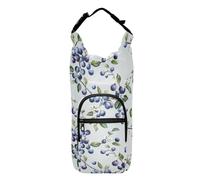 Purple Berry Fruit Small Sling Bag with Water Bottle Holder Portable Drawstring Backpack with Bottle Holder Water Bottle Belt Holder Fits 20/24/32/40 oz Bottles