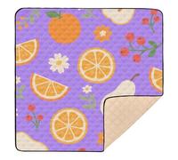 Purple Berry Orange Pear Floral Texture Soft Foam Baby Play Mat for Floor 1-Piecing Activity Entertainment Mat for Baby Kids Toddlers Infants, 50'' x 50''