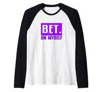Purple BET On Myself Purple Graphic Raglan Baseball Tee