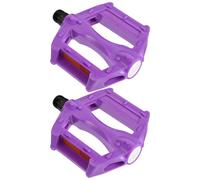 Purple Bike Pedal Replacement Pair 14mm Thread Wide Platform | Non-slip Surface, Built-in Reflectors, Resin and Metal Parts, for Evening Rides, Balance Bikes