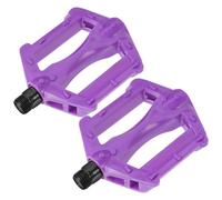 Purple Bike Pedals for Mountain Bikes, 14mm Thread Pair | Plastic and Iron Build, Wide Anti Skid Platform with Reflectors, Daily Rides and Night Visibility