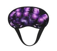 Purple & Black Butterfly Print Adults Soft Washable Eye Mask for Light Blocking Nap Face Sleeping Travel Cover