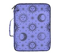 Purple Black Celestial Sun Moon Filing Wallet pouching 7 Pockets A4 Letter Size with Zipper Closure for Business Folder with Pockets carpeta de