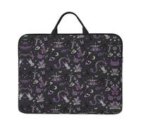 Purple Black Goth Spooky 14 Inches Laptop Sleeve Compatible Protective Case With Zipper Classic Portable Handle