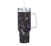 Purple Black Goth Spooky 40oz Ice Bully with Handle Reusable Insulated Cup for Cold and Hot Drinks