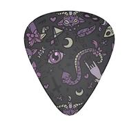 Purple Black Goth Spooky Advanced guitar pick 12 pieces Three thicknesses for bass, electric guitar, acoustic guitar bag
