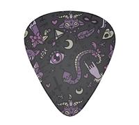 Purple Black Goth Spooky Advanced guitar pick 12 pieces Three thicknesses for bass, electric guitar, acoustic guitar bag