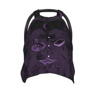 Purple Black Goth Spooky Baby Car Seat Canopy Cover, Multi Use Breathable Nursing Breastfeeding Covers for Mom Soft Stroller Sun Shade Newborn Shower Gift